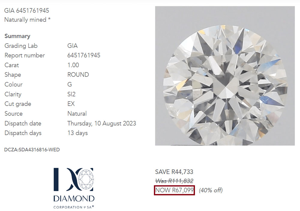 si2 clarity diamond example