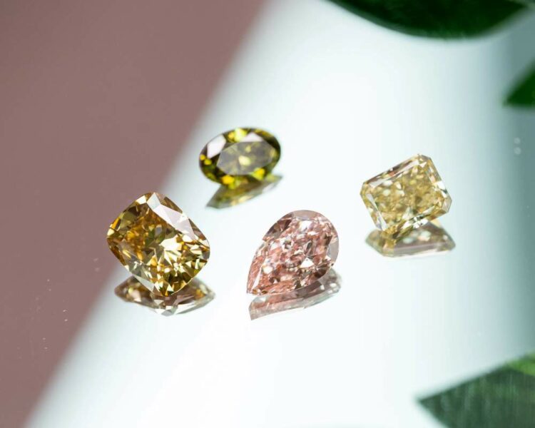 color mix diamonds pink yellow green brown yellow 6 1